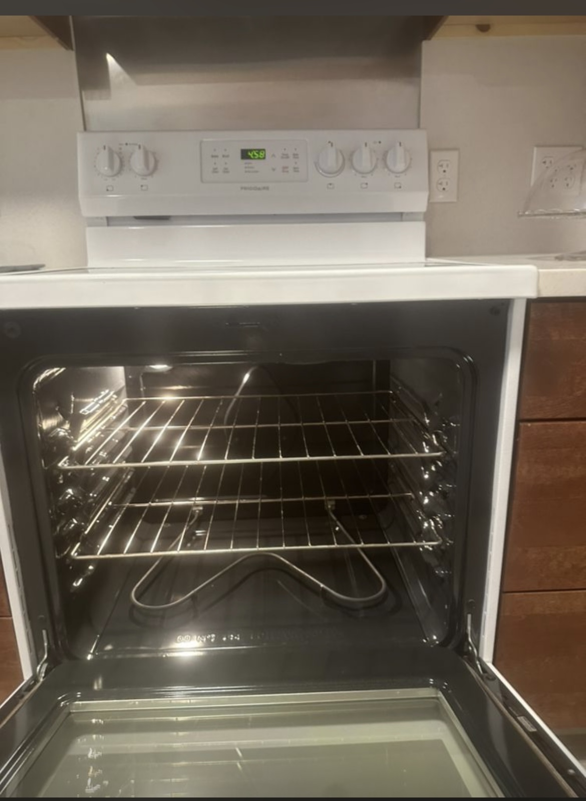 Sparkling clean oven interior after deep restoration cleaning