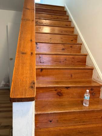 Polished wooden staircase